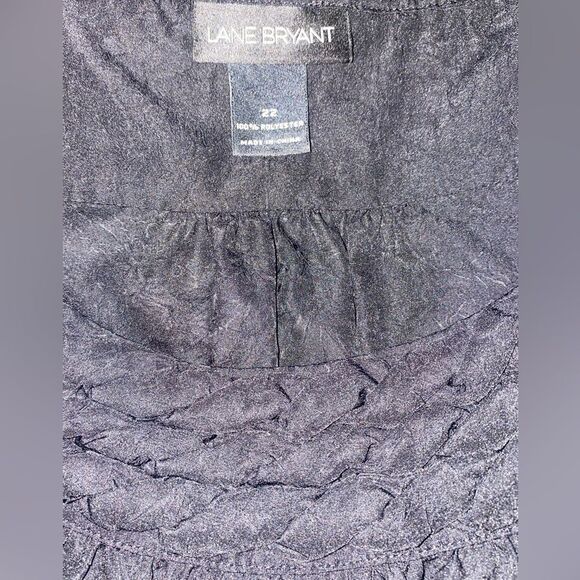 🌸 LANE Bryant Black LBD Sleeveless Knotted scoop Neck Sheath Dress Pockets 22 - Picture 12 of 12